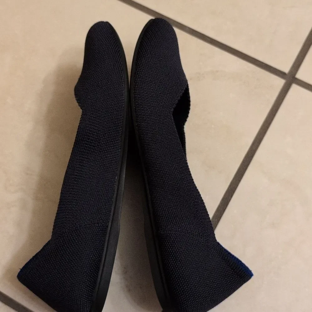 Rothys The Round Toe Flat Dark Navy Blue Size 7.5